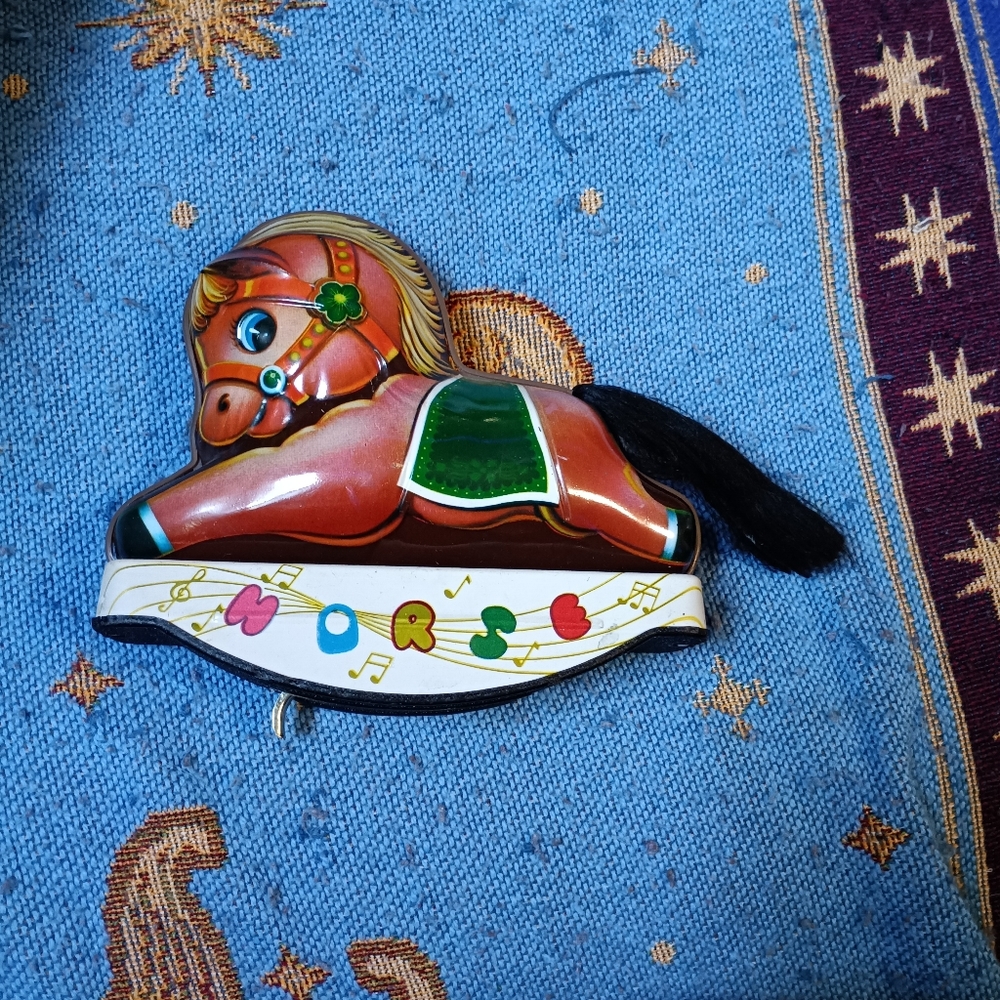 Vintage metal rocking horse